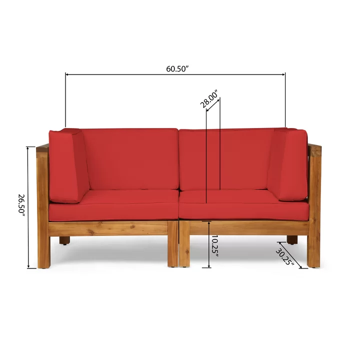 BRAVA X-BACK LOVESEAT, RED image 3