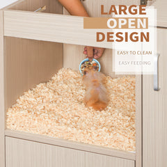 4-Tier Wood Hamster Cage with Storage Cabinet & Acrylic Windows - Perfect for Guinea Pigs