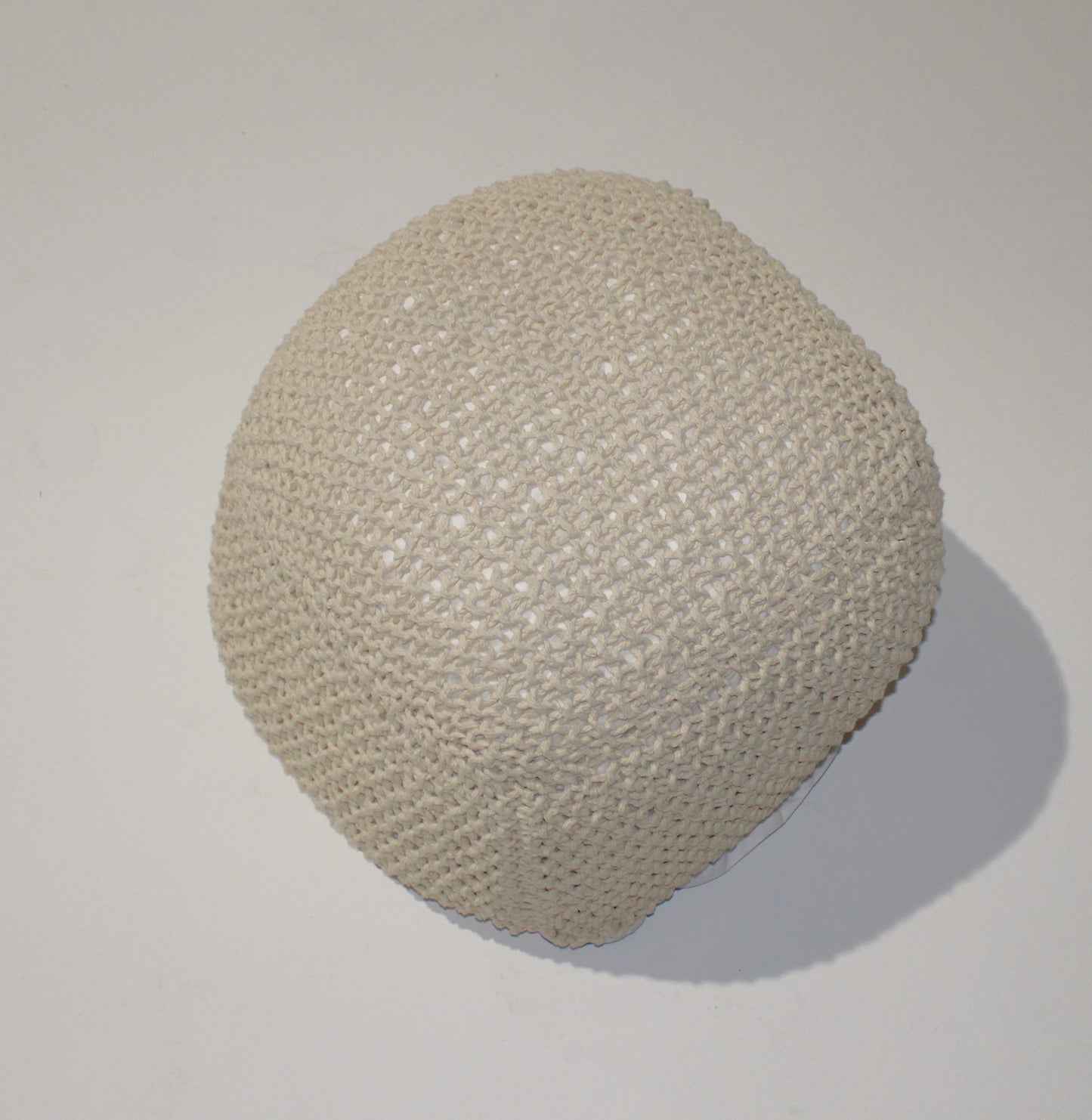 SEMI-Rounded Pouf - Cable Knitted - Handmade - Perfect Seating for Children and Adults - Footrest for Living Room or Bedroom - 100% Cotton Pouf (21" X 21" X 18") image 4