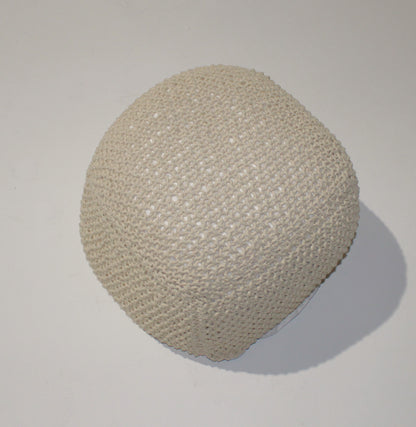 SEMI-Rounded Pouf - Cable Knitted - Handmade - Perfect Seating for Children and Adults - Footrest for Living Room or Bedroom - 100% Cotton Pouf (21" X 21" X 18") image 4