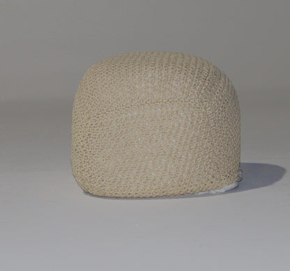 SEMI-Rounded Pouf - Cable Knitted - Handmade - Perfect Seating for Children and Adults - Footrest for Living Room or Bedroom - 100% Cotton Pouf (21" X 21" X 18") image 5
