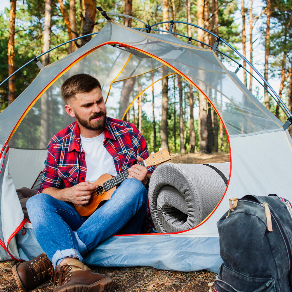 Memory Foam Camping Mattress - 75"x38"x4" Perfect for Outdoor Activities, RVs, Guest Rooms, and Dorms; Foldable, Portable, with Water-Resistant Zipper Cover, CertiPUR-US Certified