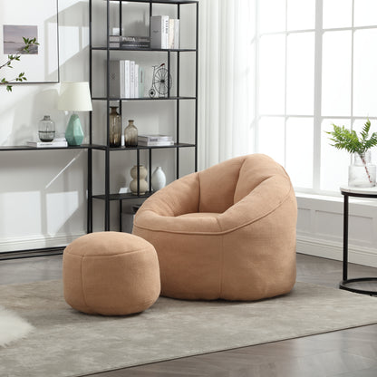Bedding Bean Bag Sofa Chair High Pressure Foam Bean Bag Chair Adult Material with Padded Foam Padding Compressed Bean Bag With Footrest image 2