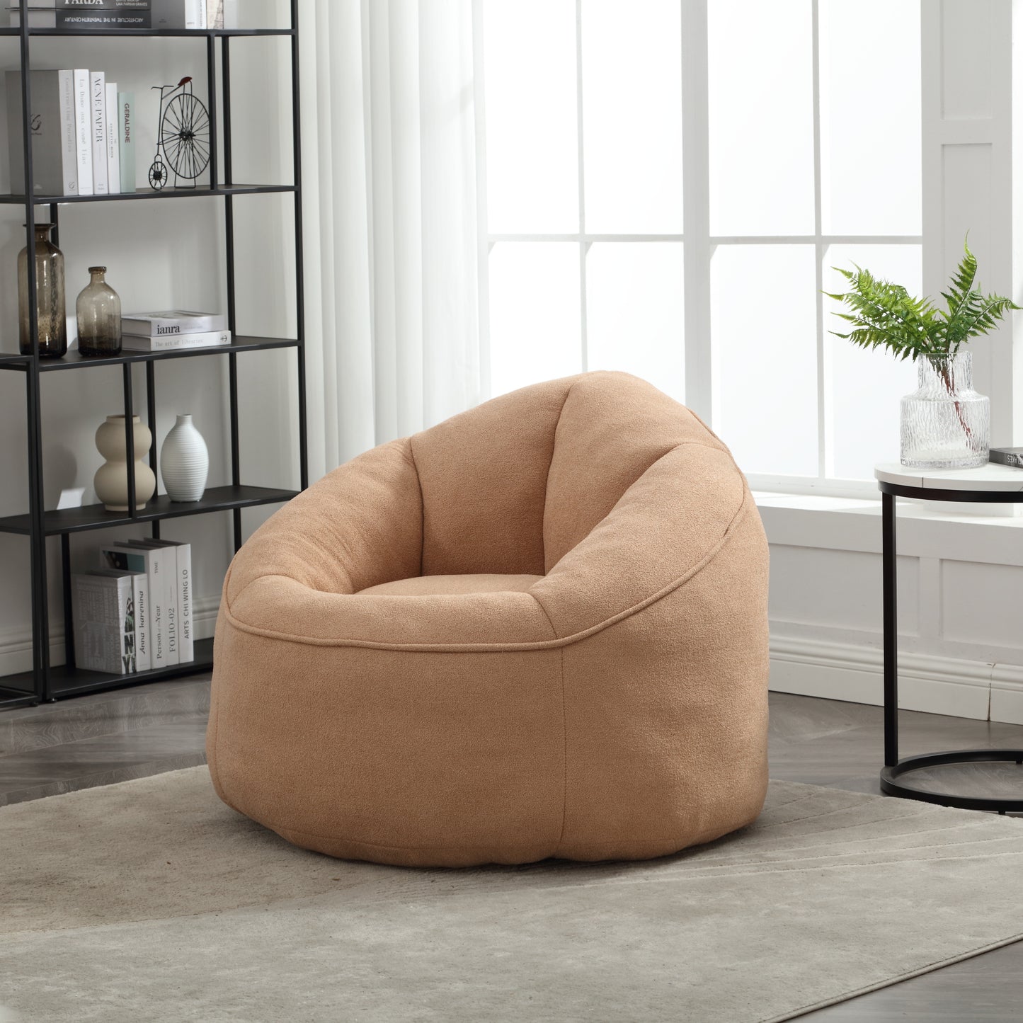 Bedding Bean Bag Sofa Chair High Pressure Foam Bean Bag Chair Adult Material with Padded Foam Padding Compressed Bean Bag With Footrest image 3