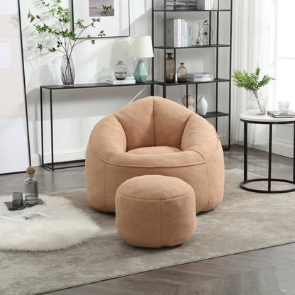 Bedding Bean Bag Sofa Chair High Pressure Foam Bean Bag Chair Adult Material with Padded Foam Padding Compressed Bean Bag With Footrest image 4