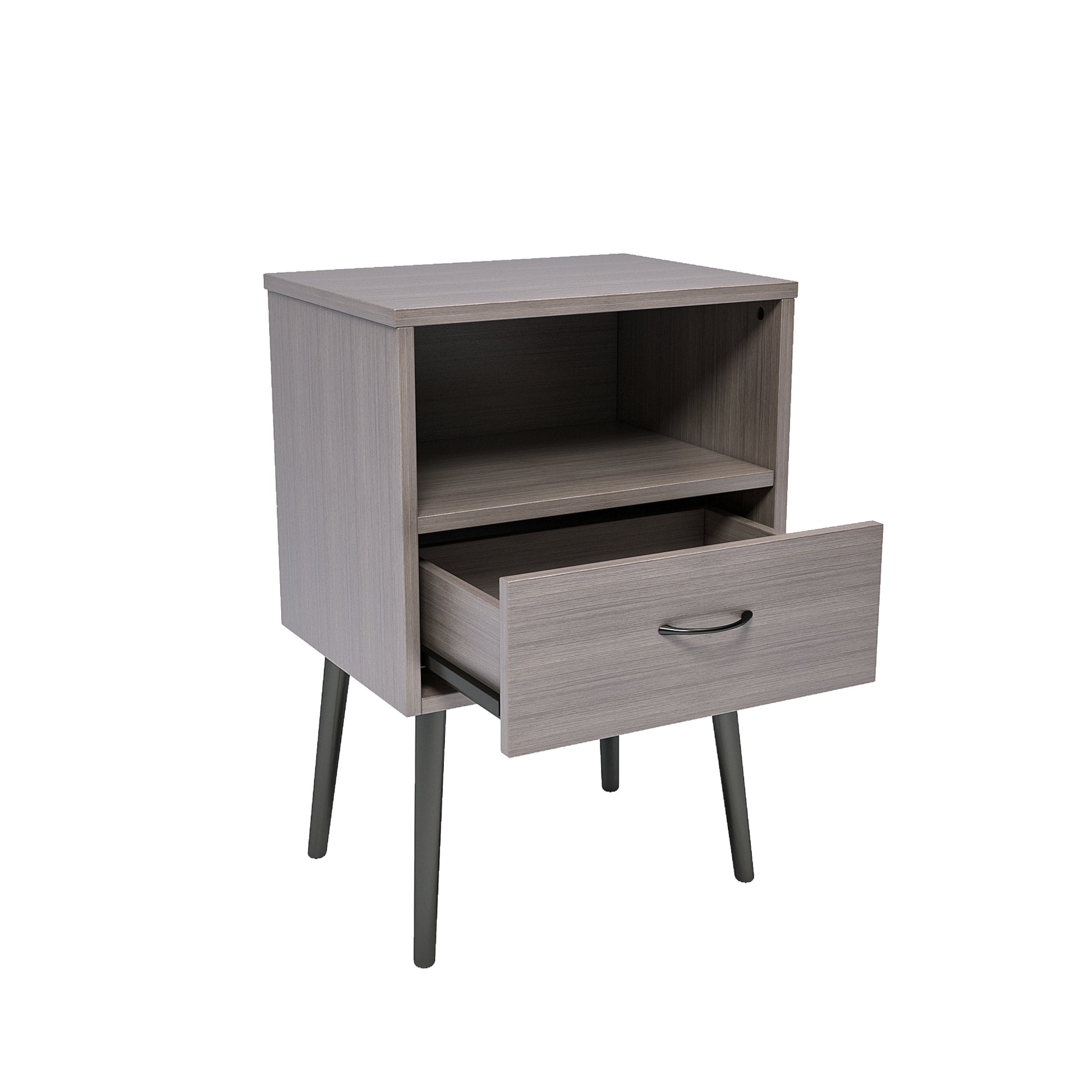 Two sets of Nightstand,modern style bedside table, With storage drawers and open wooden shelves, Suitable for living rooms, Bedrooms and small spaces. Decorative bedside tables in two sets, Easy to as image 12