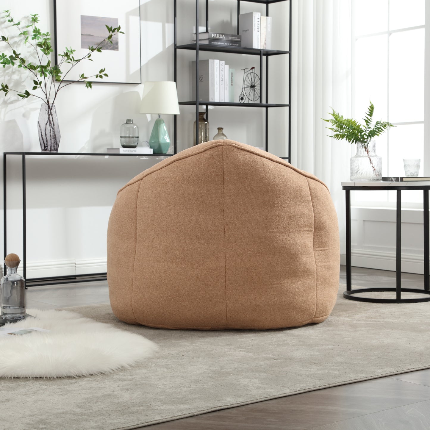 Bedding Bean Bag Sofa Chair High Pressure Foam Bean Bag Chair Adult Material with Padded Foam Padding Compressed Bean Bag With Footrest image 7