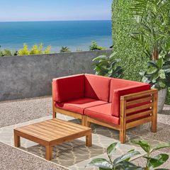 OANA  3-Piece LOVE SEAT SET WITH COFFEE TABLE, BEIGE