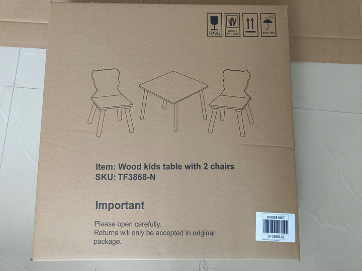 Kids Table and 2 Chairs Set, 3 Pieces Toddler Table and Chair Set, Wooden Activity Play Table Set (Lion&Monkey) image 10