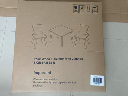 Kids Table and 2 Chairs Set, 3 Pieces Toddler Table and Chair Set, Wooden Activity Play Table Set (Lion&Monkey) image 10