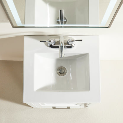 Fully Assembled 18'' White Freestanding Bathroom Cabinet with Ceramic Top (Old SKU K1826P225850/K1826S0001) image 2