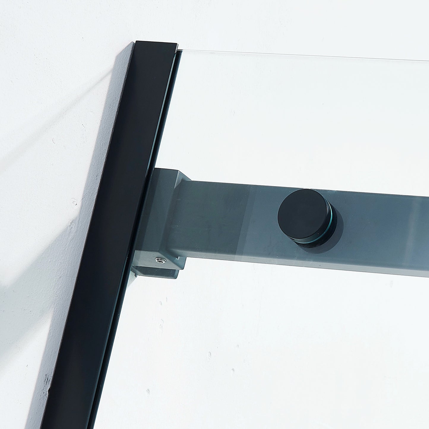 56-60"W x 75"H Semi-Frame Single Sliding Shower Door, 304 Stainless Steel in Matte Black, 5/16" (8mm) Thick SGCC Tempered Clear Glass. image 4