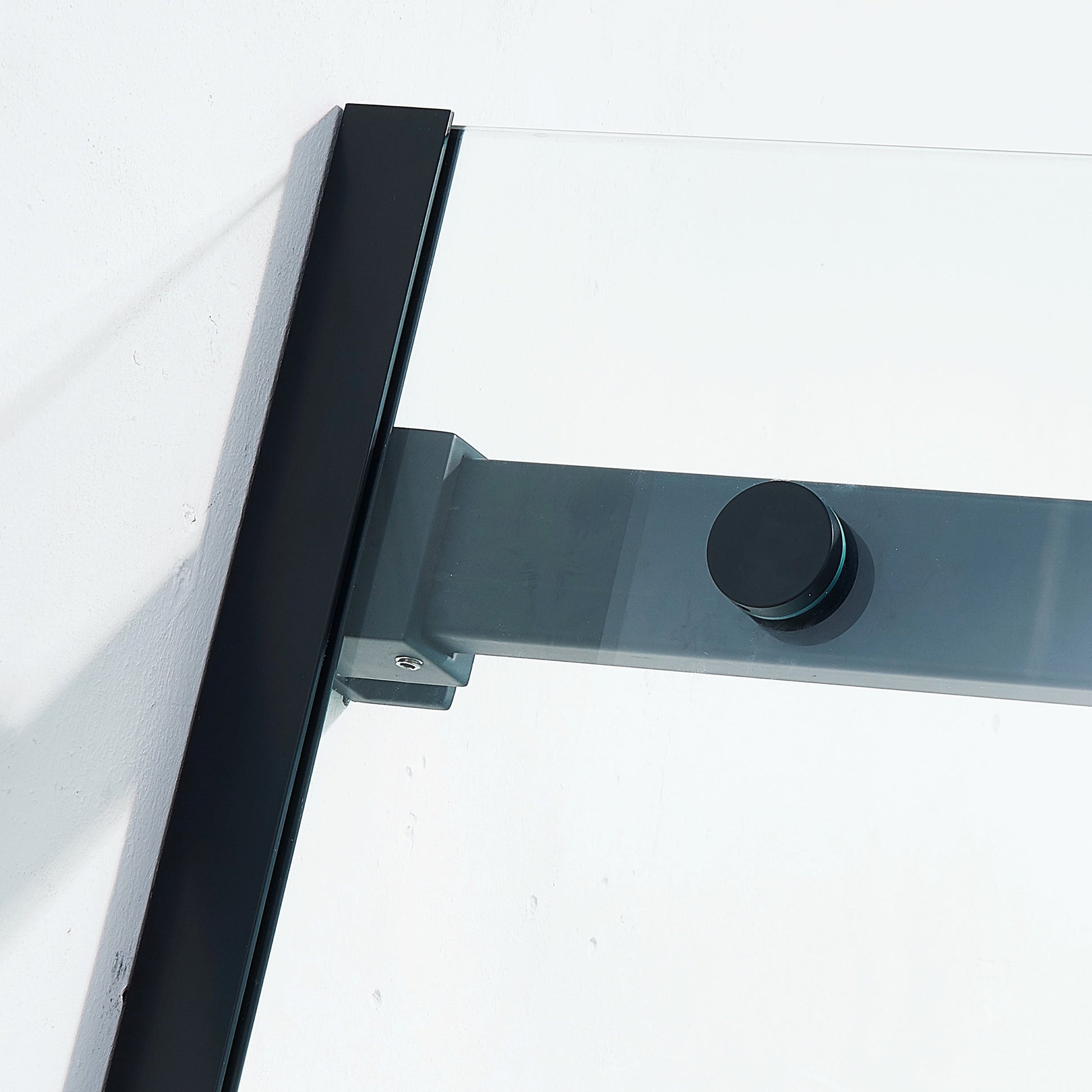 56-60"W x 75"H Semi-Frame Single Sliding Shower Door, 304 Stainless Steel in Matte Black, 5/16" (8mm) Thick SGCC Tempered Clear Glass. image 4