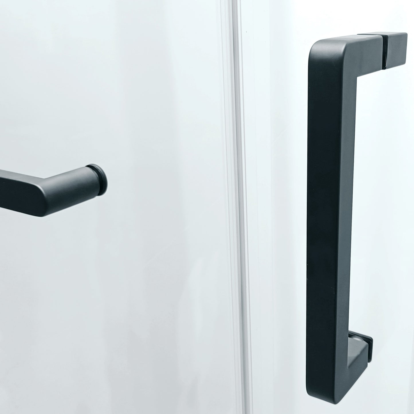 56-60"W x 75"H Semi-Frame Single Sliding Shower Door, 304 Stainless Steel in Matte Black, 5/16" (8mm) Thick SGCC Tempered Clear Glass. image 5