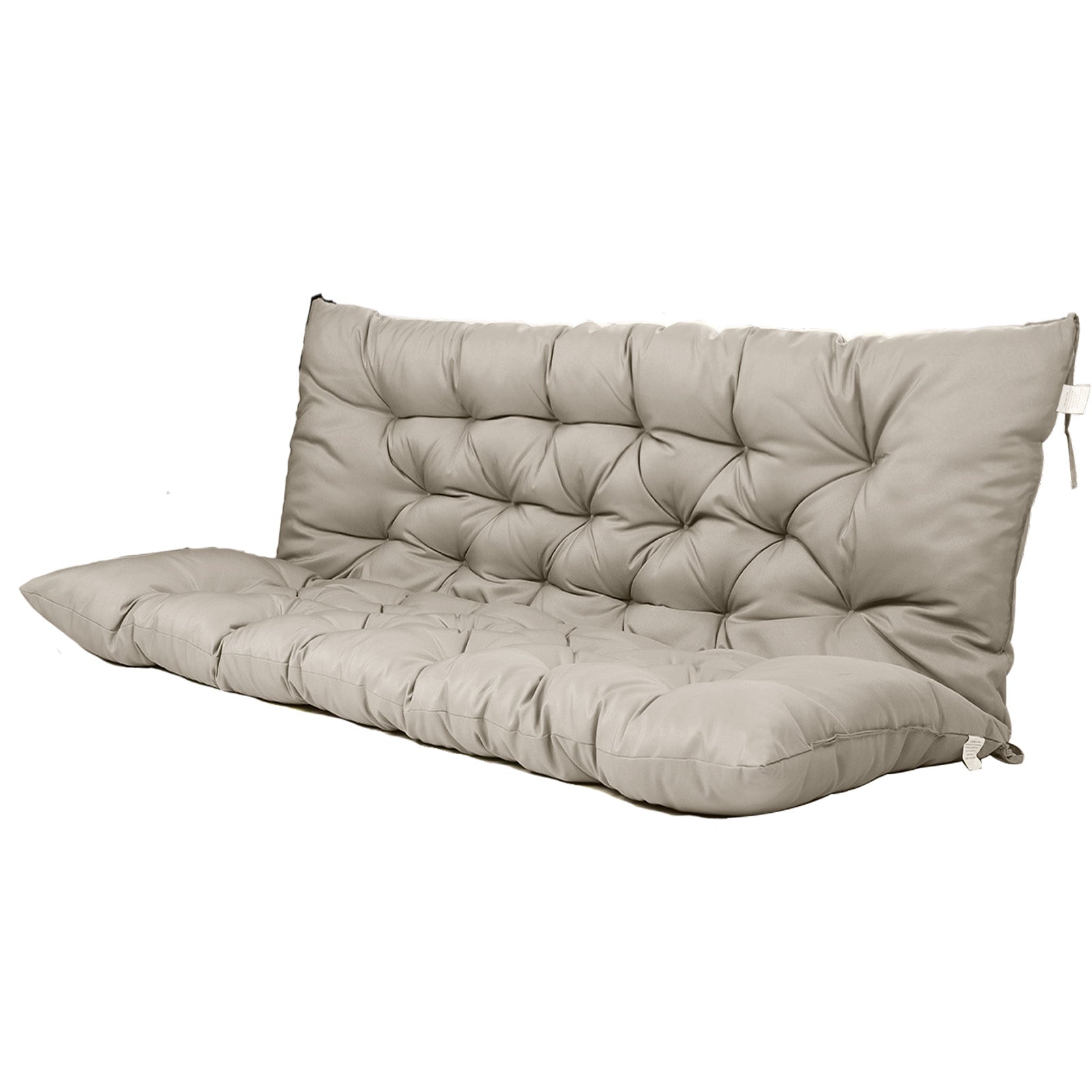 3 Seater Outdoor Porch Swing Cushion with Backrest,4 Inch Extra Thick Waterproof Swing Replacement Cushion, 2-3 Seat Thicken Patio Bench Cushion for Garden Backyard Outdoor Furniture (khaki) image 1