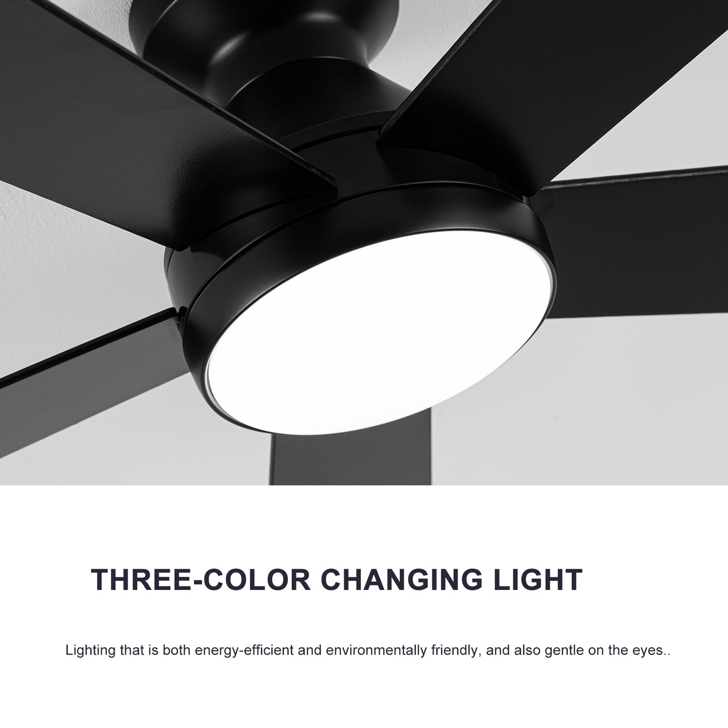 Ceiling Fans with Lights, 52 inch Low Profile Ceiling fan with Light and Remote Control, Flush Mount, Reversible, 3CCT, Dimmable, Noiseless, Black Ceiling Fan for Bedroom, Indoor/Outdoor Use image 7