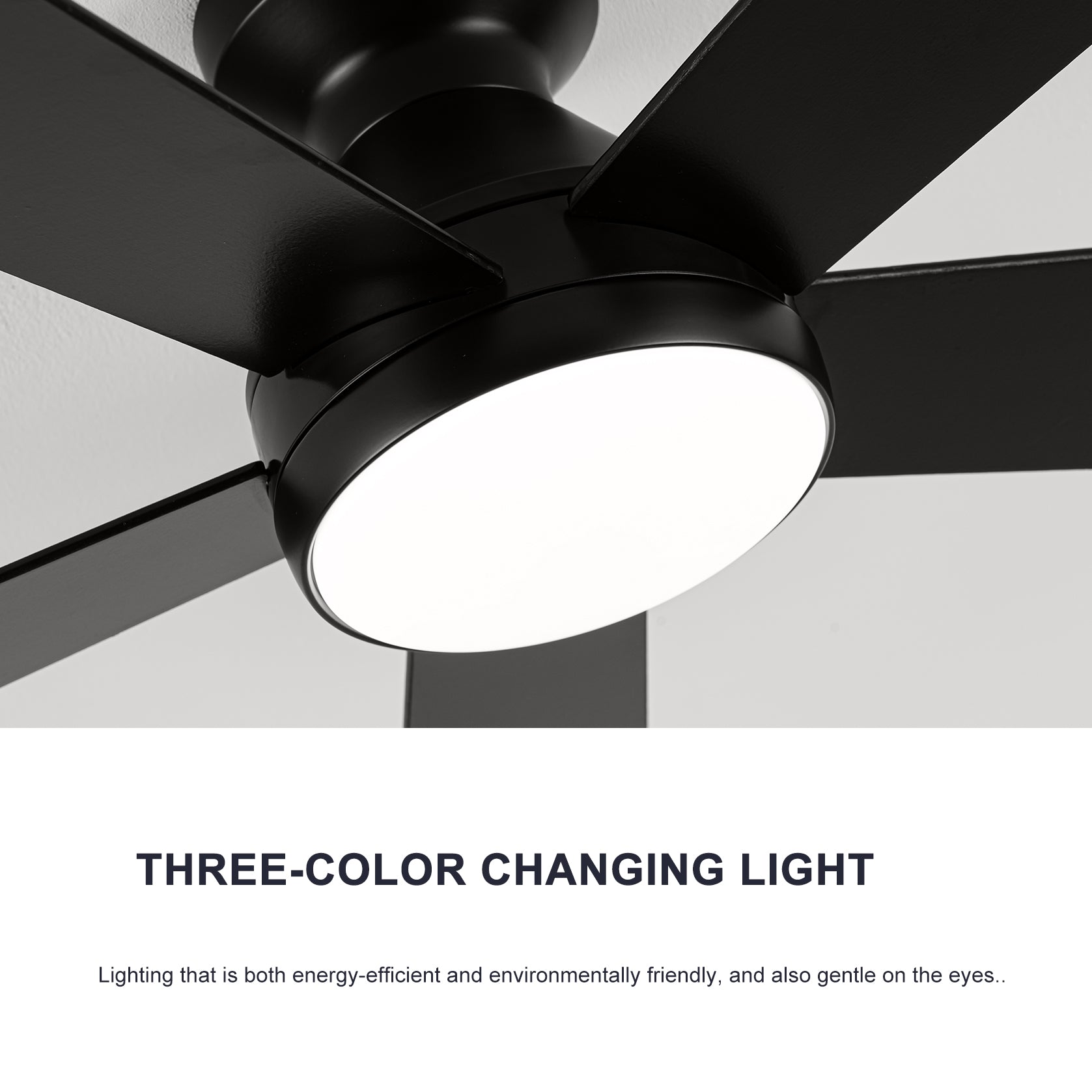 Ceiling Fans with Lights, 52 inch Low Profile Ceiling fan with Light and Remote Control, Flush Mount, Reversible, 3CCT, Dimmable, Noiseless, Black Ceiling Fan for Bedroom, Indoor/Outdoor Use image 7