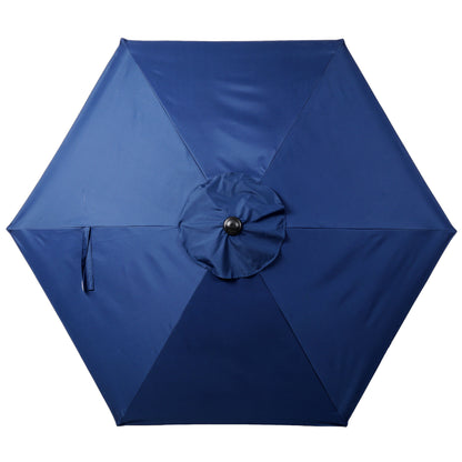 7.5 FT Patio Umbrella, Outdoor Market Yard Umbrella, Sun Shade Umbrella with Push Button Tilt and Crank Mechanism for Garden, Deck, Pool and Backyard, Not Include Umbrella Base, Blue image 8
