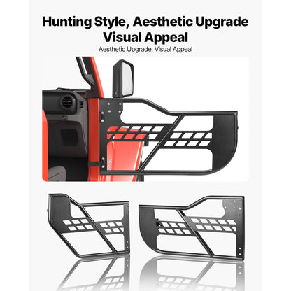 Jeep Tube Doors, 4-Door, Compatible with 2007-2018 Jeep Wrangler JK JKU Unlimited, Steel Off Road Front & Rear Tubular Half Doors with DOT Certified Side View Mirrors, Storage Bag & Rubber Pads image 3