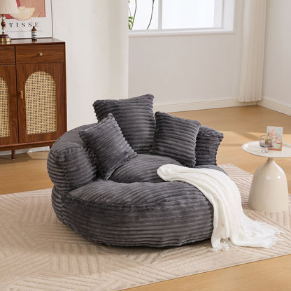 Bean Bag Chairs, Bean Bag Sofa for Adults, Kids,Oversized Corduroy Bean Bag Chair with 3 Pillows & Armrest,Beanbag Chair & Lazy Sofa with Foam Filler for Bedroom Living Room Dorm image 1
