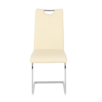 Modern Light Yellow PU dining chair living room chair upholstered chair, electroplated metal chair leg design, kitchen, living room, bedroom, dining room side chair (Set of 2) image 10