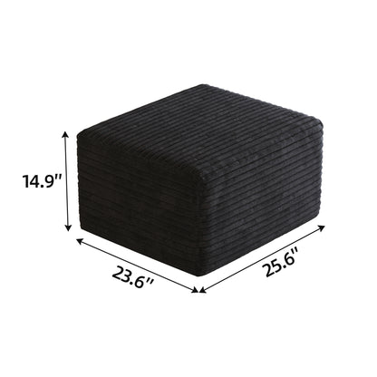 Sofa ottoman,No Assembly Required,Black(Plush Corduroy Fabric) image 5