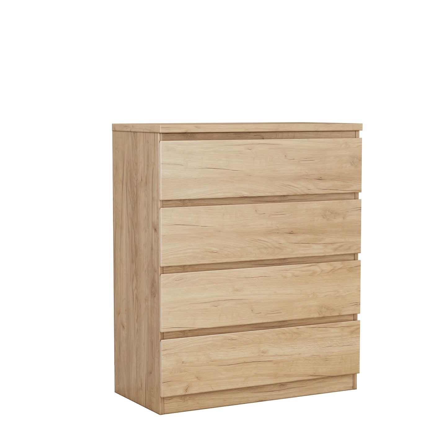 4 Drawer Dresser,Modern Storage Chest of Drawers,31.5In Natural Dresser for Closet with Handle-Free Design, Closet Chests Organizer for Bedroom, Living Room,Natural image 11