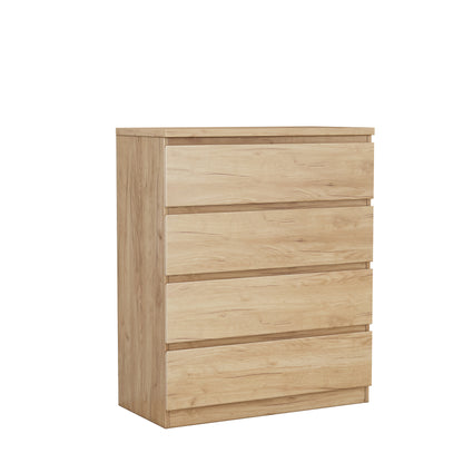 4 Drawer Dresser,Modern Storage Chest of Drawers,31.5In Natural Dresser for Closet with Handle-Free Design, Closet Chests Organizer for Bedroom, Living Room,Natural image 11