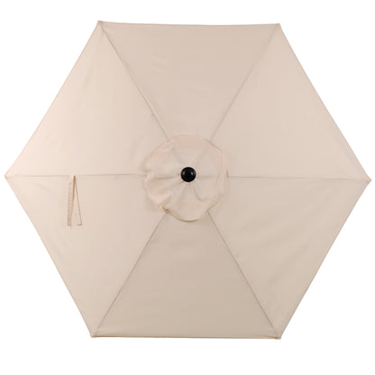 7.5 FT Patio Umbrella, Outdoor Market Yard Umbrella, Sun Shade Umbrella with Push Button Tilt and Crank Mechanism for Garden, Deck, Pool and Backyard, Not Include Umbrella Base, Beige image 4