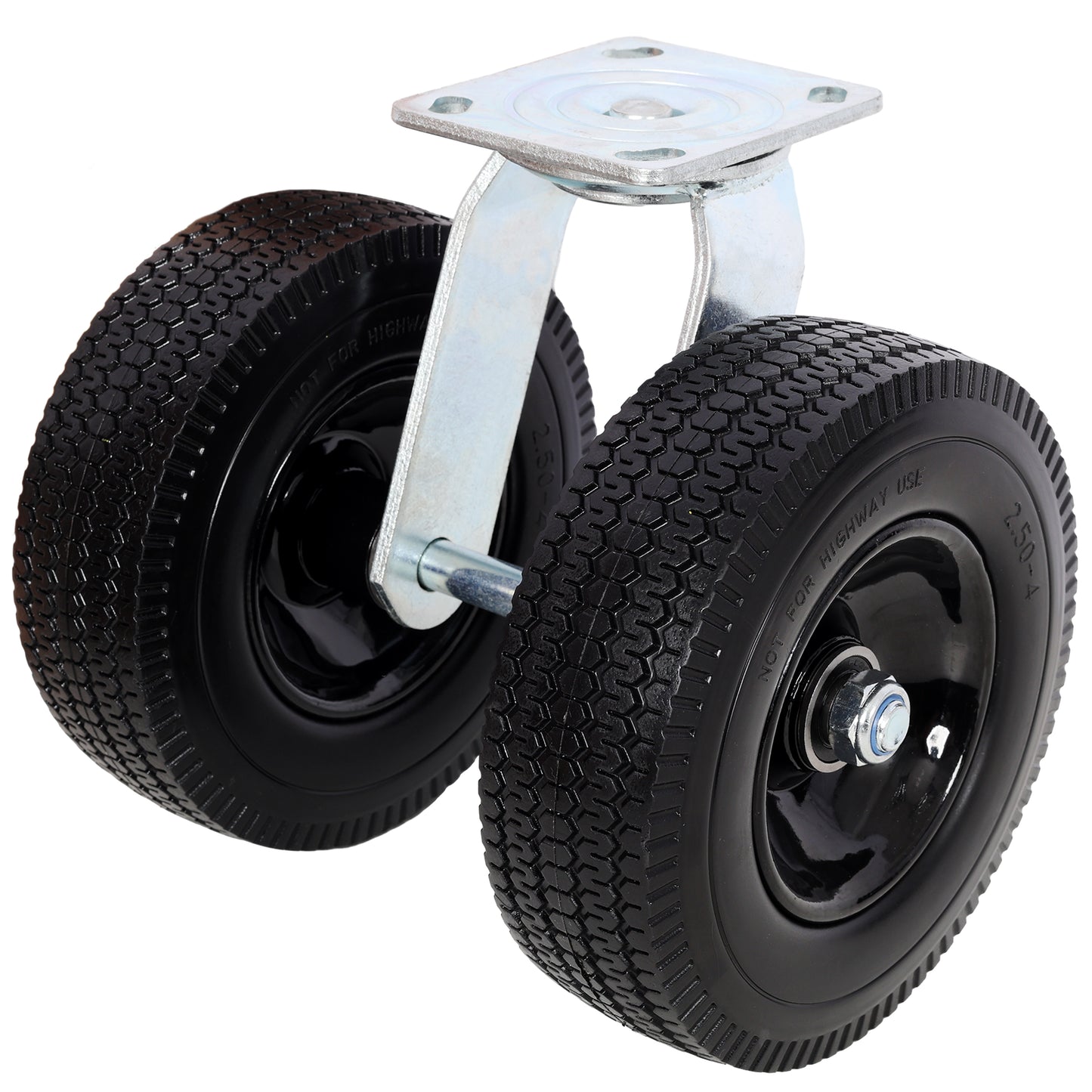 8 in Dual Flat Free Wheels Swivel Caster, 660LBS LOAD CAPACITY image 1