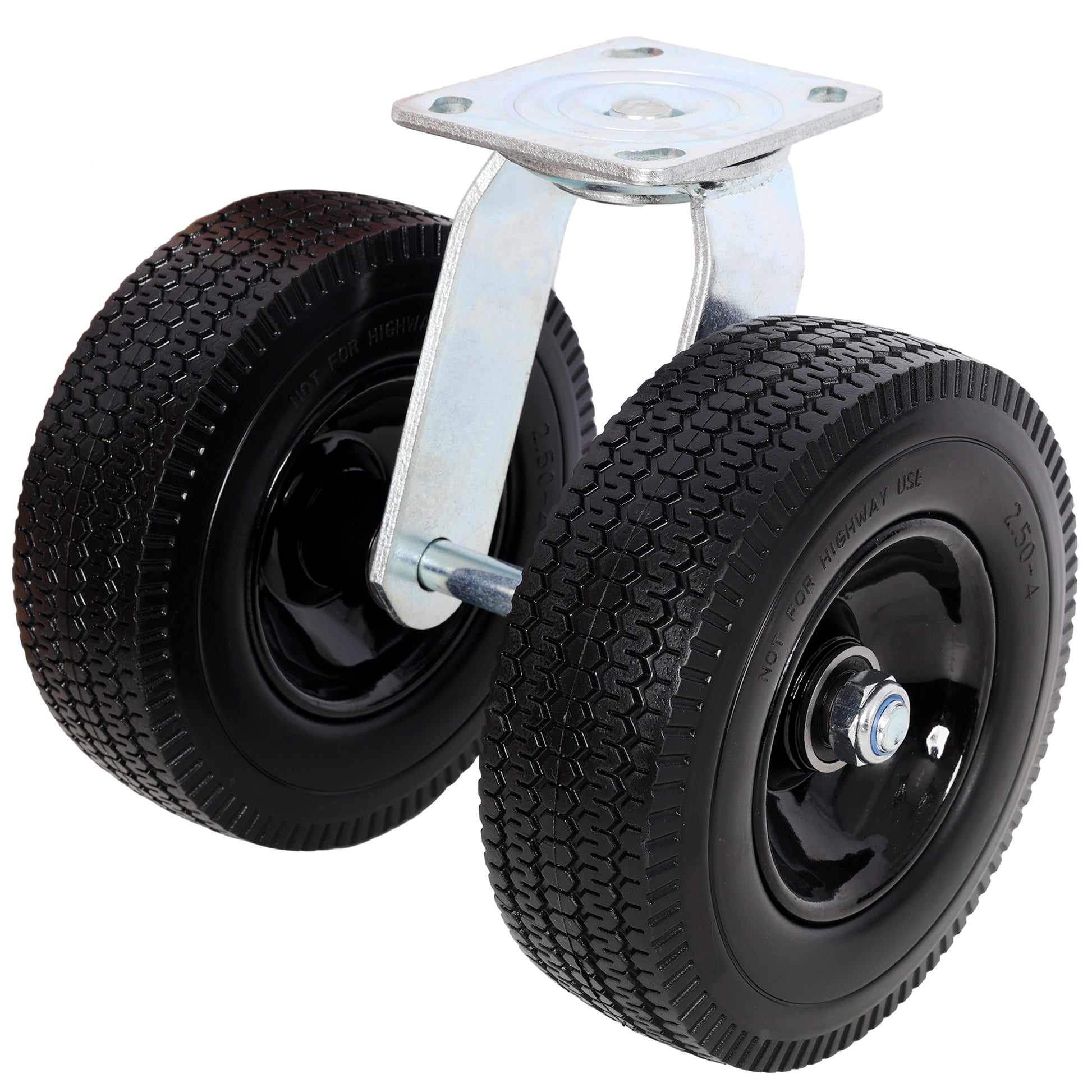 8 in Dual Flat Free Wheels Swivel Caster, 660LBS LOAD CAPACITY image 1