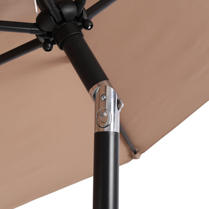 7.5 FT Patio Umbrella, Outdoor Market Yard Umbrella, Sun Shade Umbrella with Push Button Tilt and Crank Mechanism for Garden, Deck, Pool and Backyard, Not Include Umbrella Base, Brown image 11