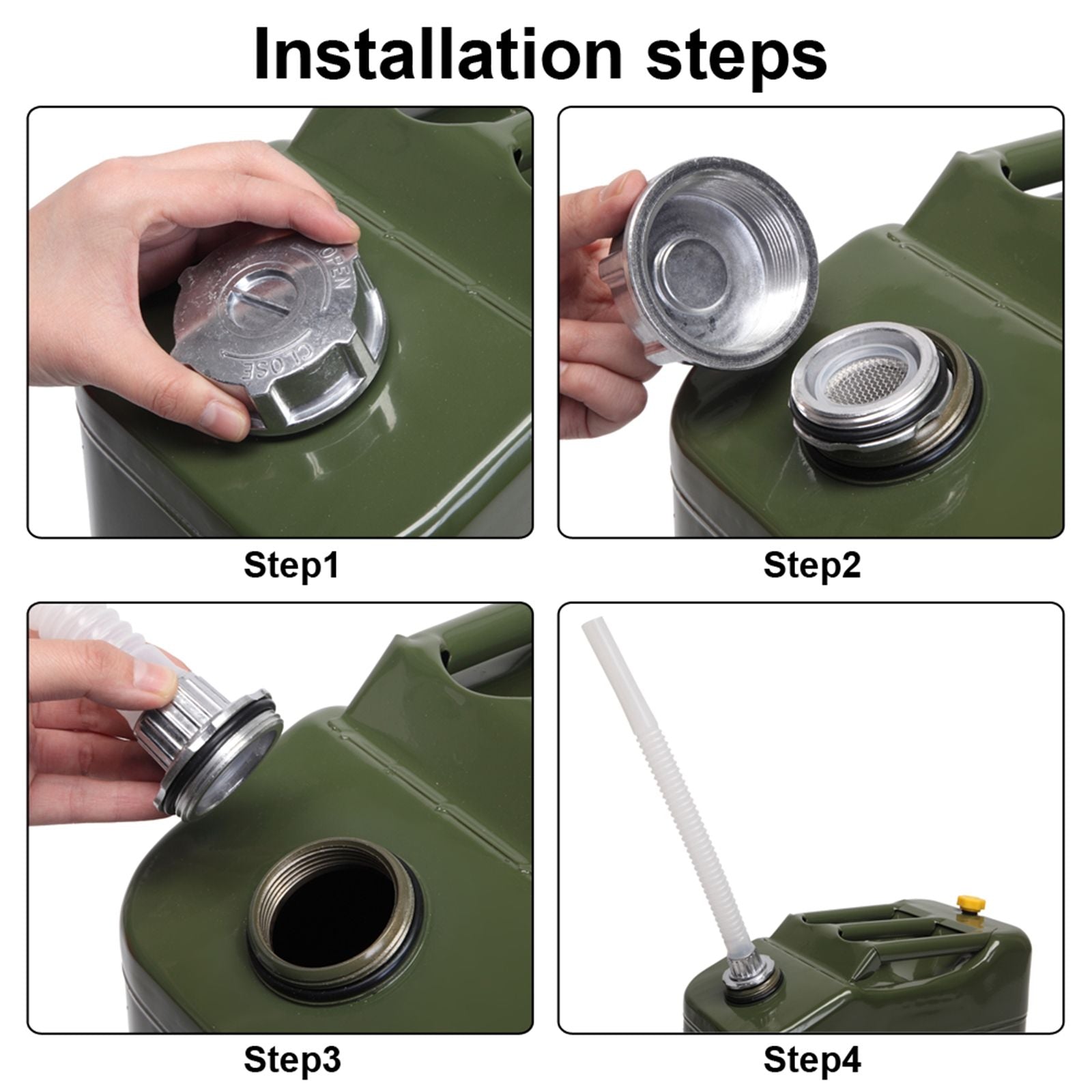 20L Standard Cold-rolled Plate Petrol Diesel Can Gasoline Bucket with Oil Pipe Army Green image 7