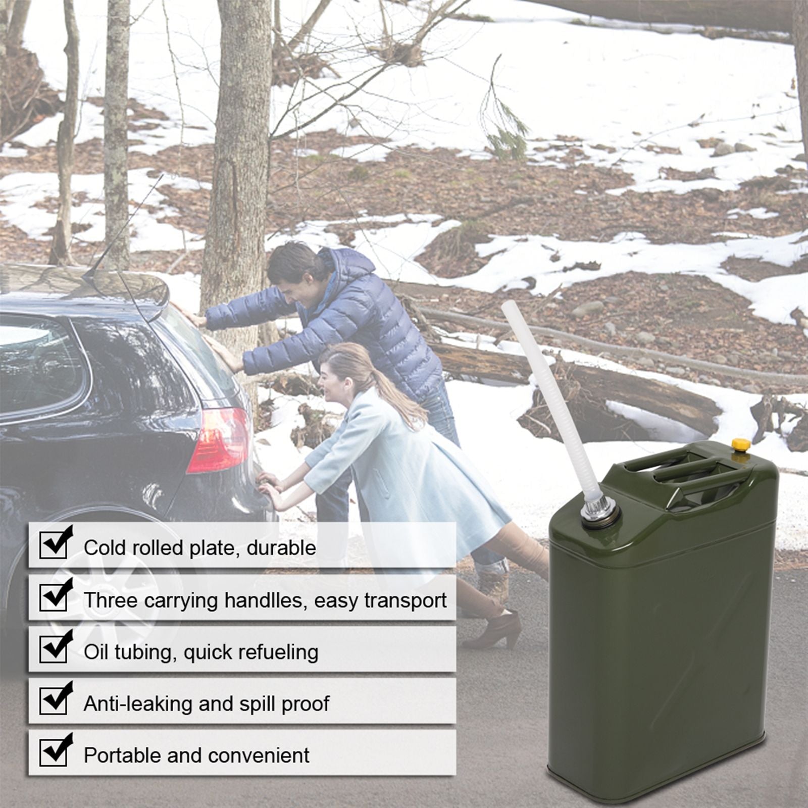20L Standard Cold-rolled Plate Petrol Diesel Can Gasoline Bucket with Oil Pipe Army Green image 9