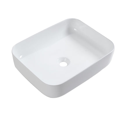 20x15 Inch White Ceramic Rectangular Vessel Bathroom Sink image 7