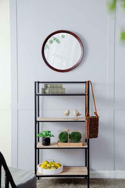 20x1.5"Transitional Decor Style Mango Wood Wall Mirror Wall Decor with Frame of Solid Mango Wood for Bathroom,Entryway C image 8