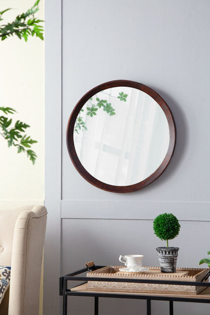 20x1.5"Transitional Decor Style Mango Wood Wall Mirror Wall Decor with Frame of Solid Mango Wood for Bathroom,Entryway C image 10
