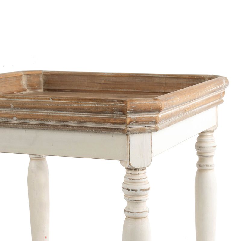 Alcott side table detail - aged white base