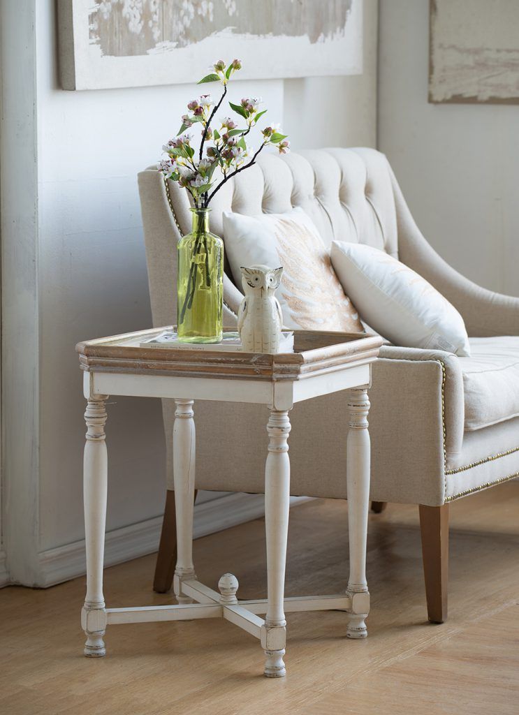 Alcott side table angled view - living room furniture
