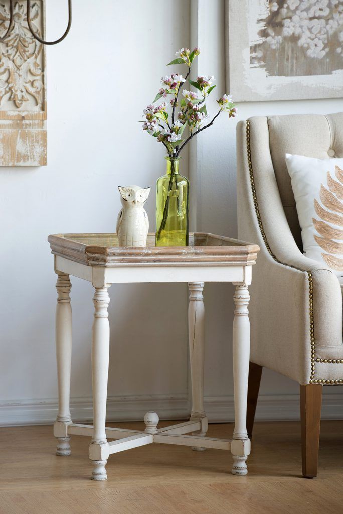 Square side table with distressed finish - Southern Living