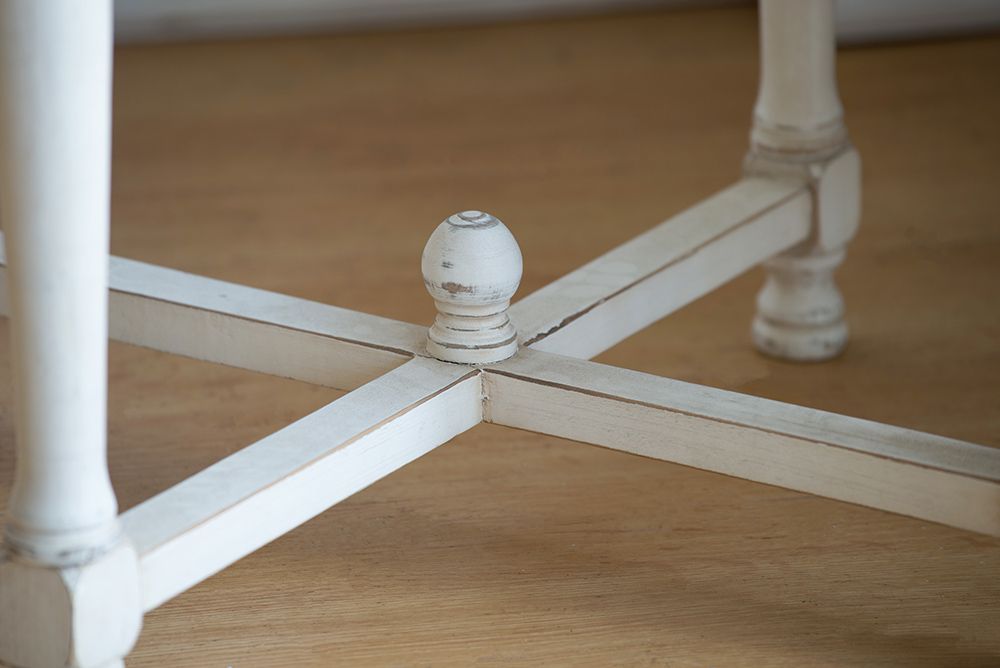 Side table with raised frame - natural wood top