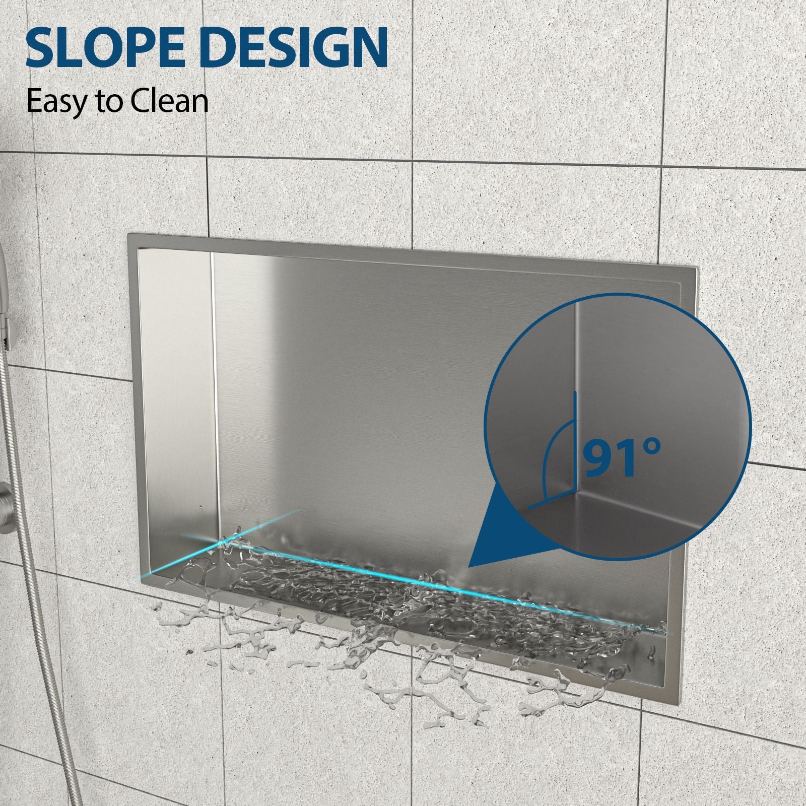 21" x 13" Stainless Steel Shower Niche, Brushed Nickel image 4