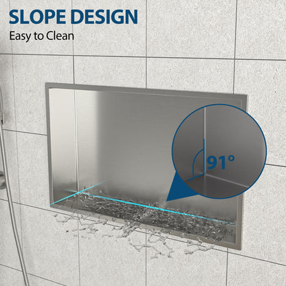 21" x 13" Stainless Steel Shower Niche, Brushed Nickel image 4