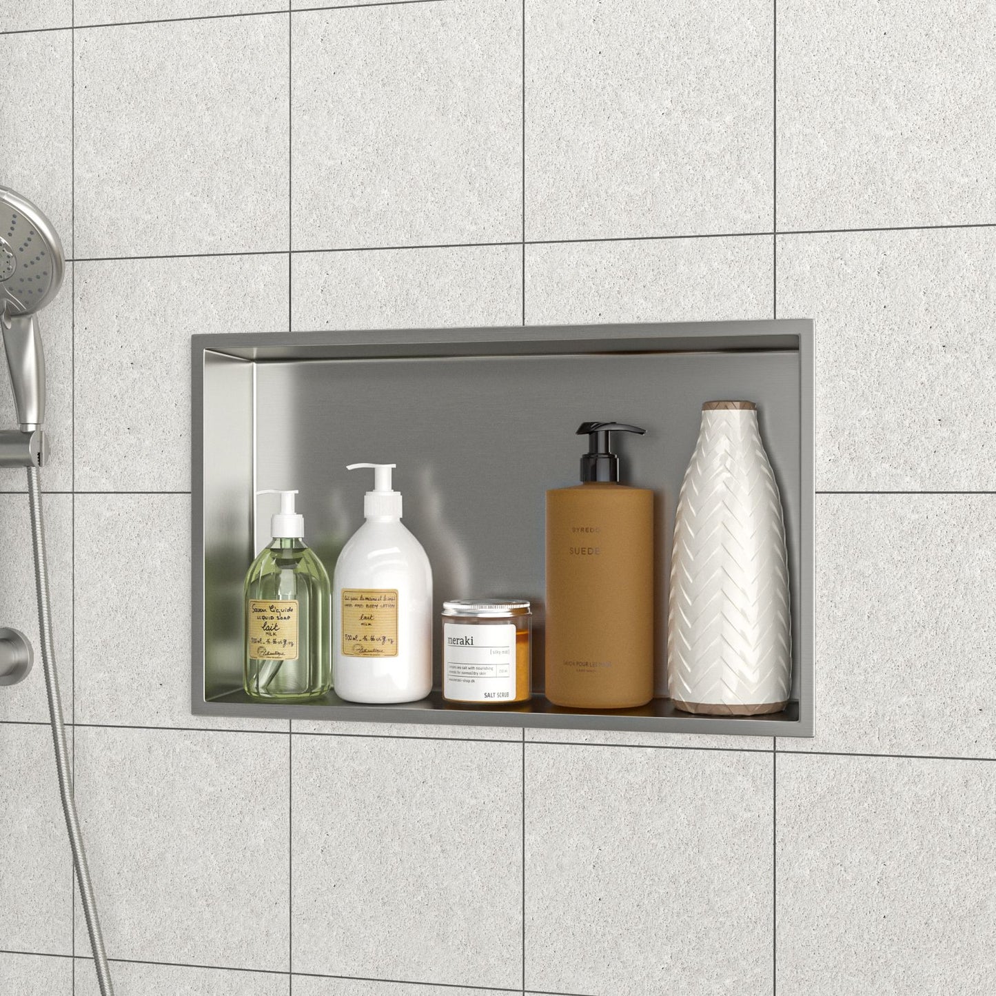 21" x 13" Stainless Steel Shower Niche, Brushed Nickel image 3