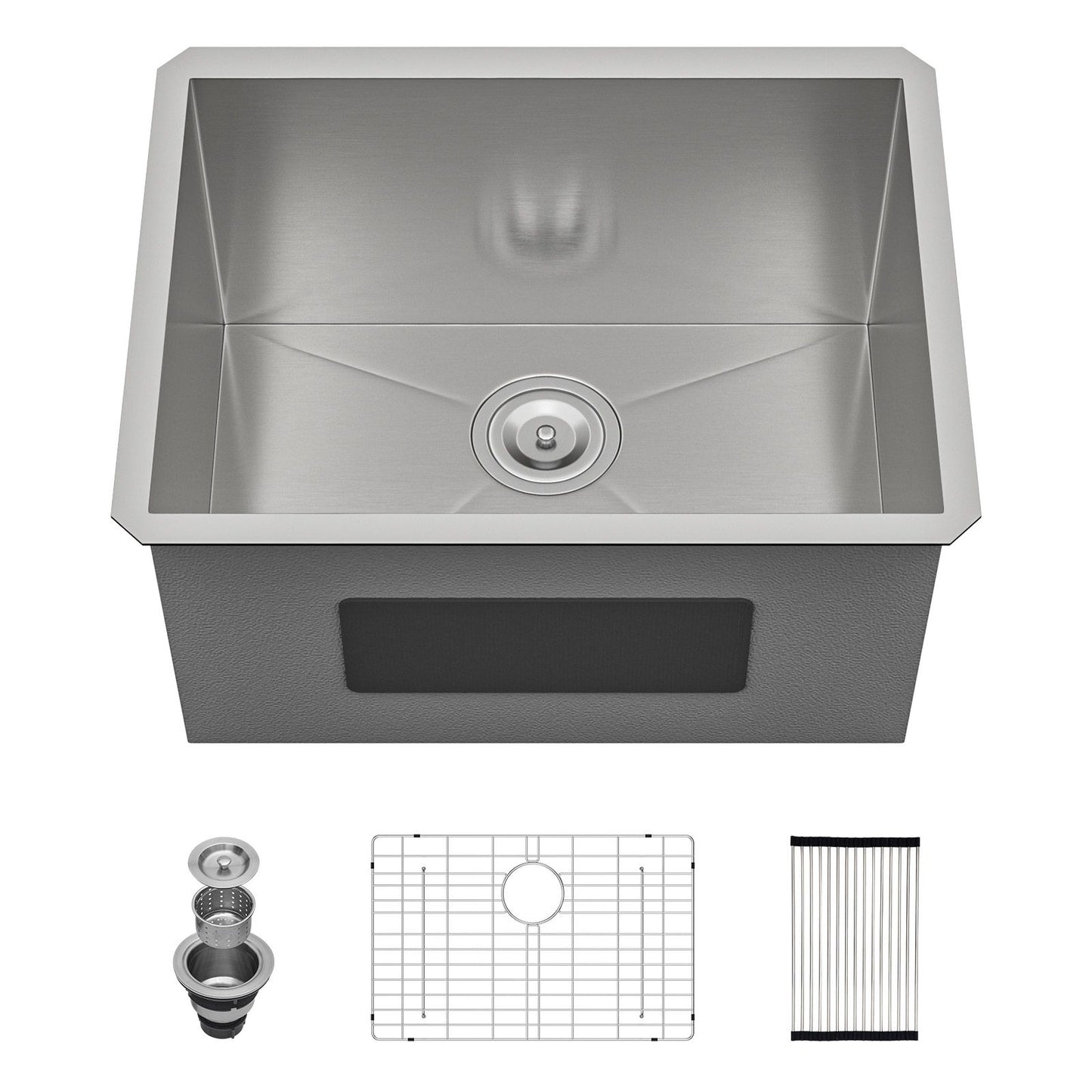 21"*18" Undermount 16-Gauge T304 Stainless Steel Deep Single Bowl Laundry Utility Sink Basin image 4