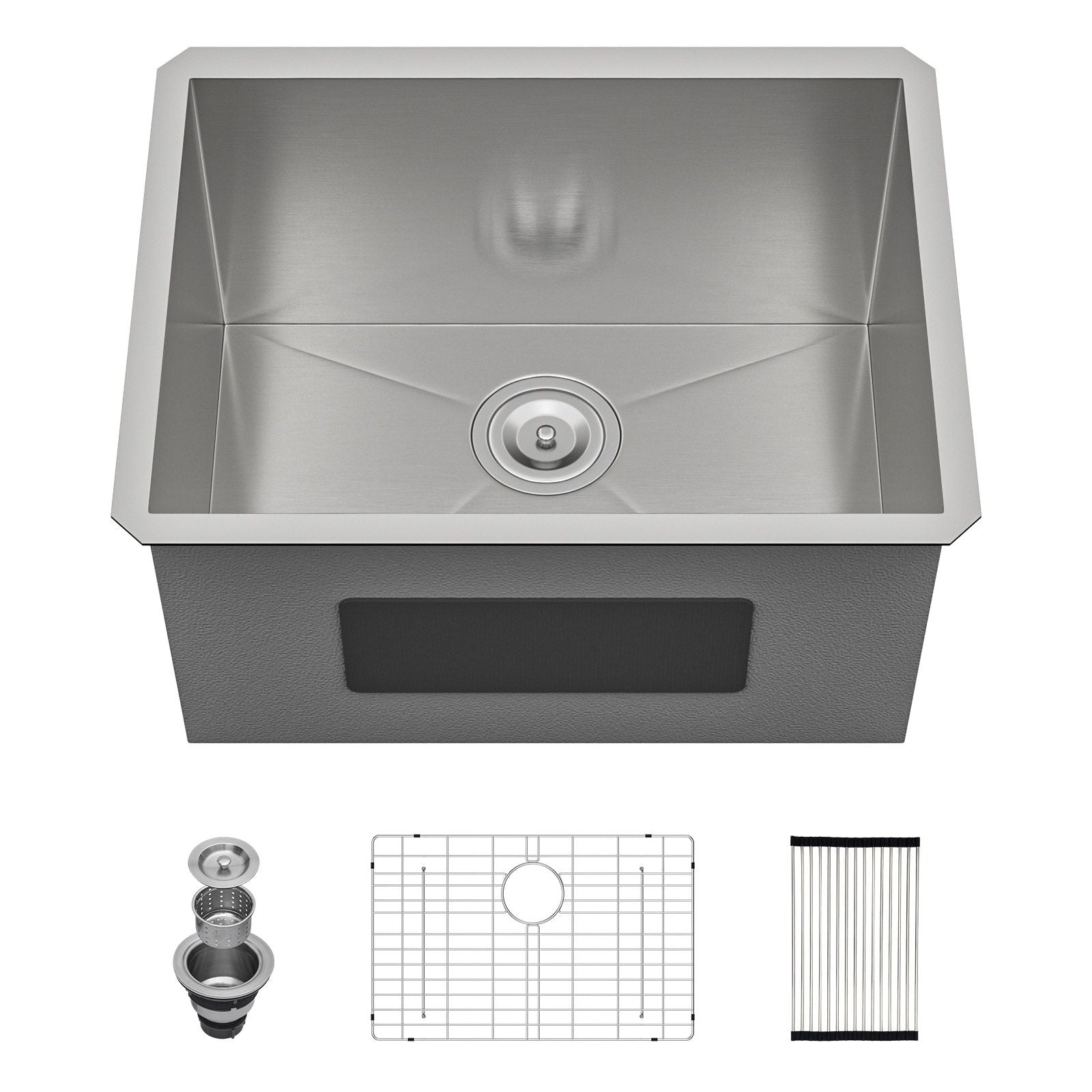 21"*18" Undermount 16-Gauge T304 Stainless Steel Deep Single Bowl Laundry Utility Sink Basin image 4