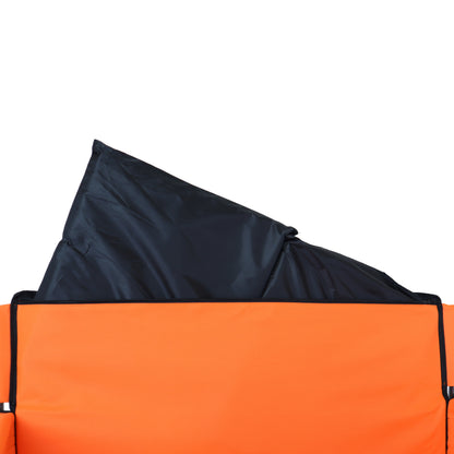 3-in-1 Folding Wagon with Bench Seat – patent protection, Includes 1 ice pack, 500lbs Capacity, 9"x4" Beach Tires for Camping & Beach, orange image 2