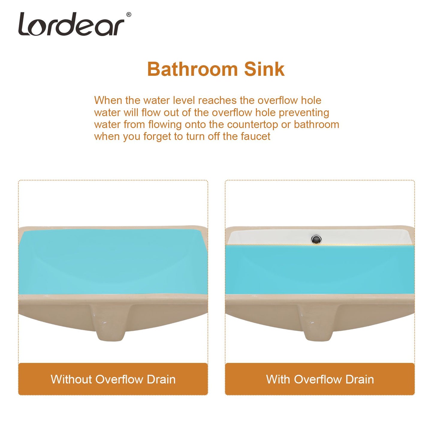 21.38-inch Rectangular Porcelain Ceramic Vessel White Under mount Single Bowl Bathroom Sink Lavatory Wash Hand Basin wit image 8