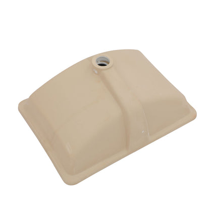 21.38-inch Rectangular Porcelain Ceramic Vessel White Under mount Single Bowl Bathroom Sink Lavatory Wash Hand Basin wit image 5