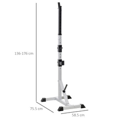 Soozier 2-Piece Pair Steel Height Adjustable Barbell Squat Rack and Bench Press 23" x 29.75" x 69.25"